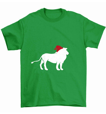 Gold lion santa Children's green Tshirt 12-13 Years