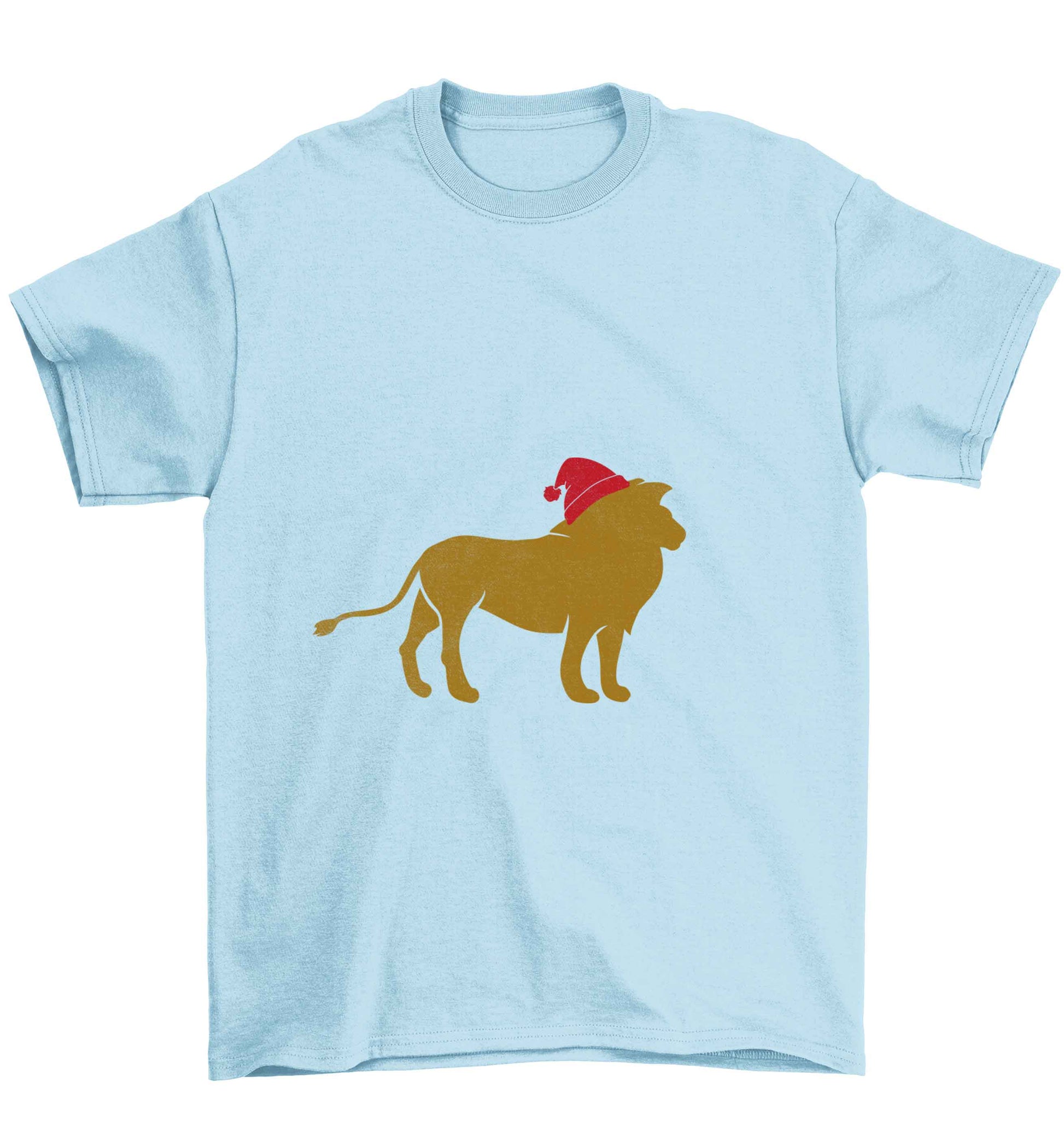 Gold lion santa Children's light blue Tshirt 12-13 Years