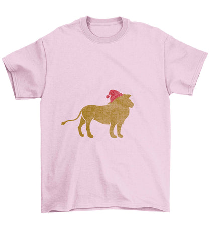 Gold lion santa Children's light pink Tshirt 12-13 Years