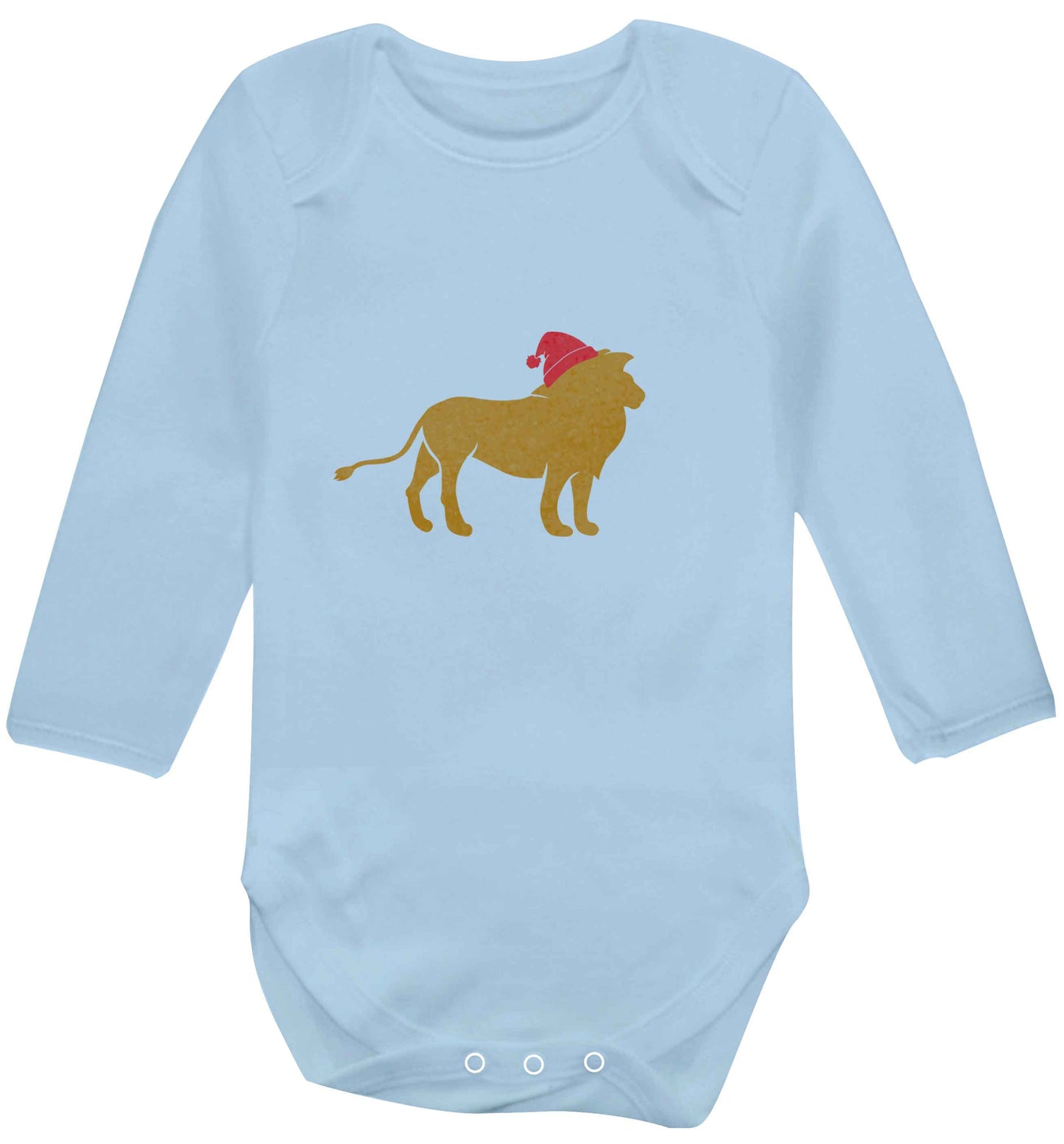Gold lion santa baby vest long sleeved pale blue 6-12 months