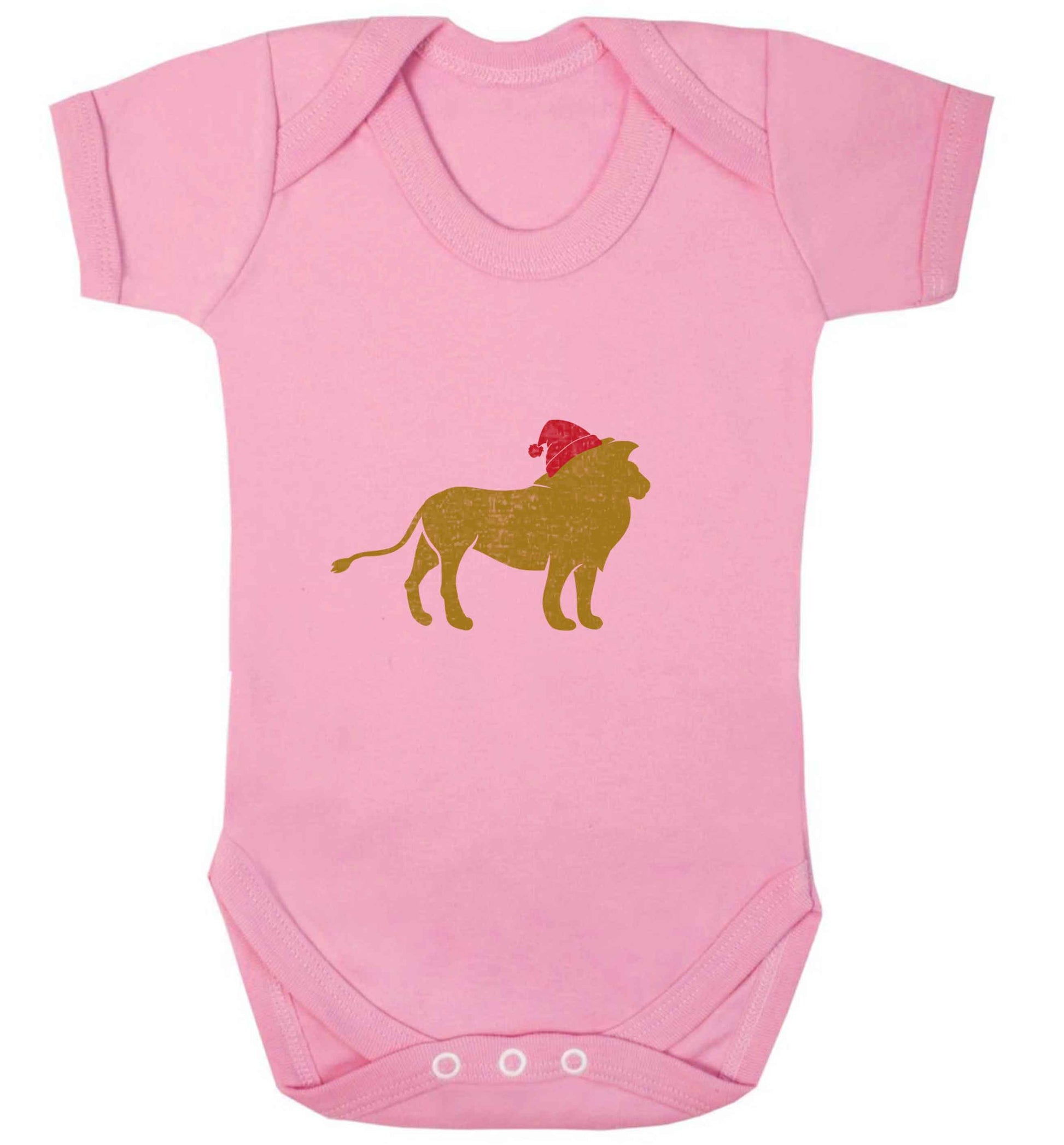 Gold lion santa baby vest pale pink 18-24 months