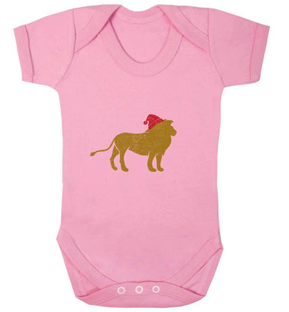 Gold lion santa baby vest pale pink 18-24 months