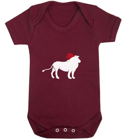 Gold lion santa baby vest maroon 18-24 months