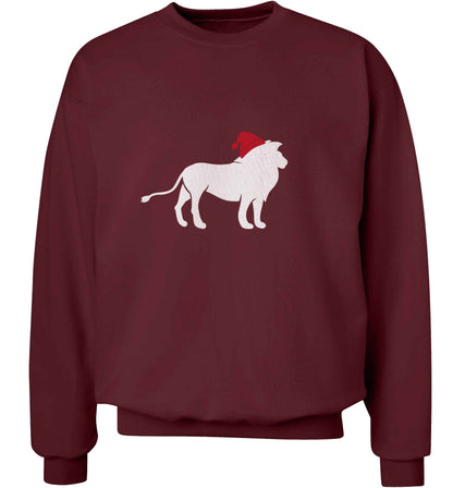 Gold lion santa adult's unisex maroon sweater 2XL