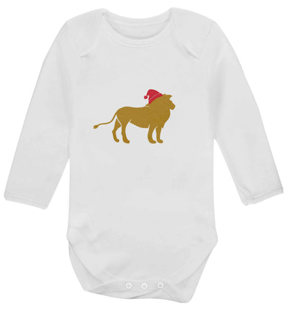Gold lion santa baby vest long sleeved white 6-12 months