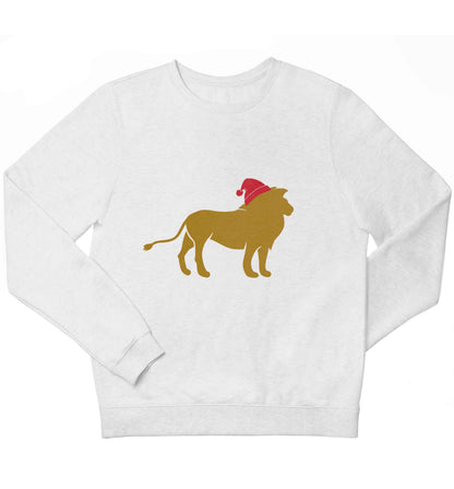 Gold lion santa children's white sweater 12-13 Years