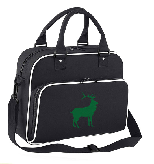 Green stag children's dance bag black with white detail