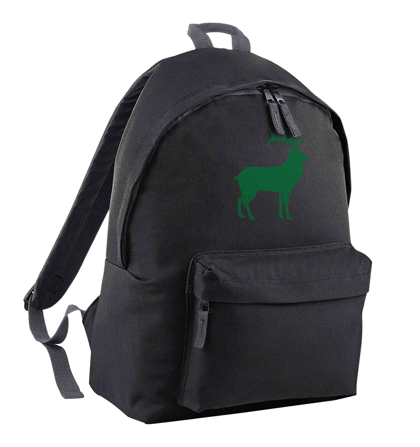 Green stag black children's backpack