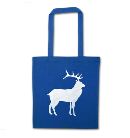 Green stag blue tote bag