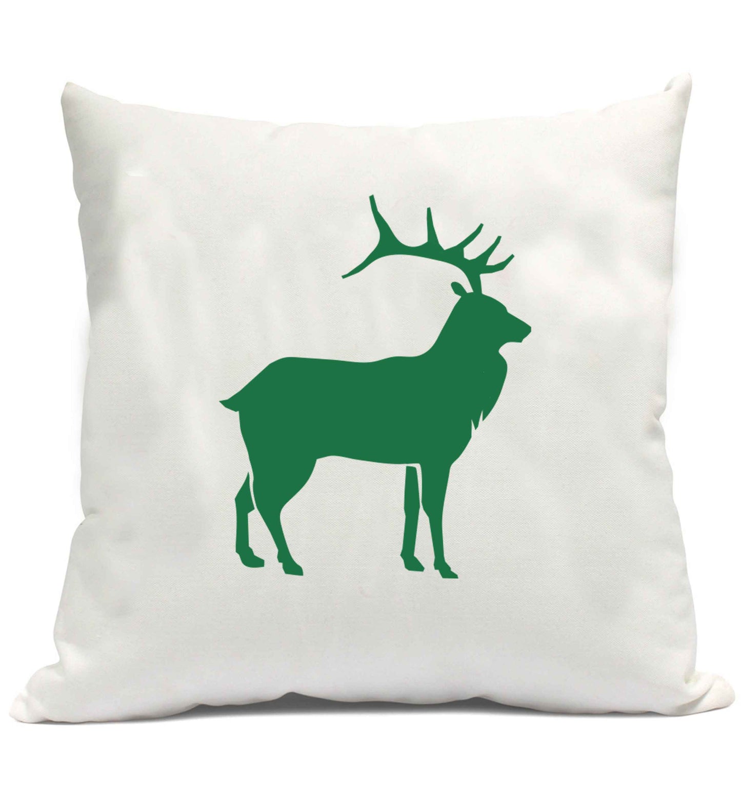 Green stag cushion cover and filling