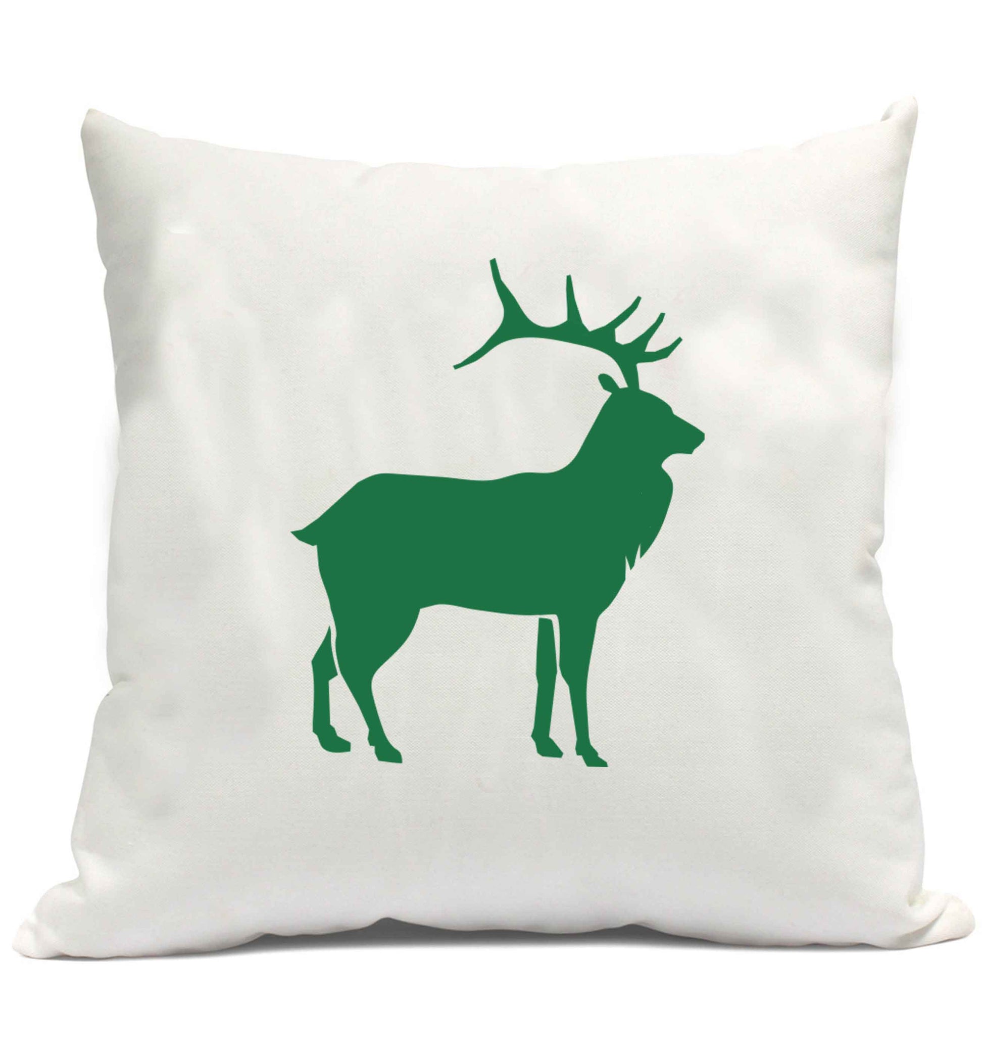 Green stag cushion cover and filling