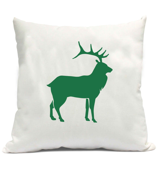 Green stag cushion cover and filling