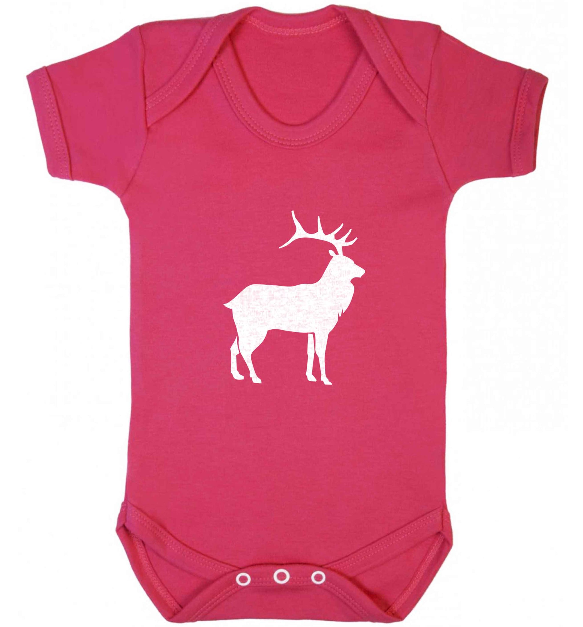 Green stag baby vest dark pink 18-24 months