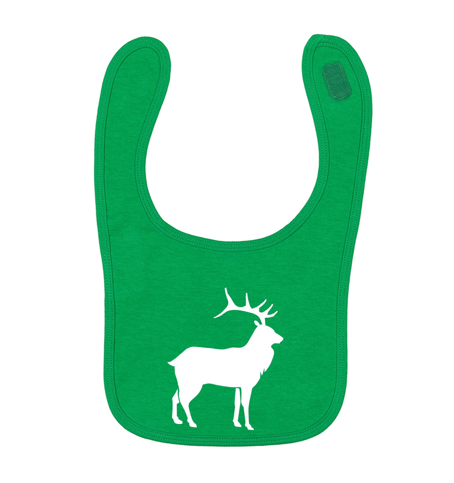 Green stag green baby bib