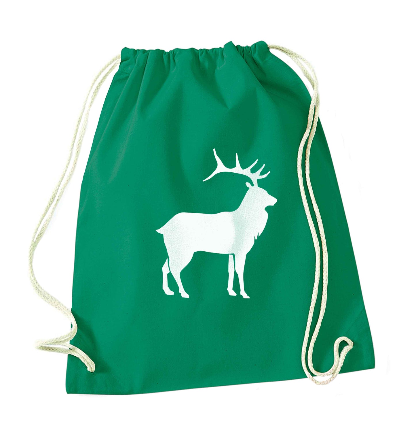 Green stag green drawstring bag