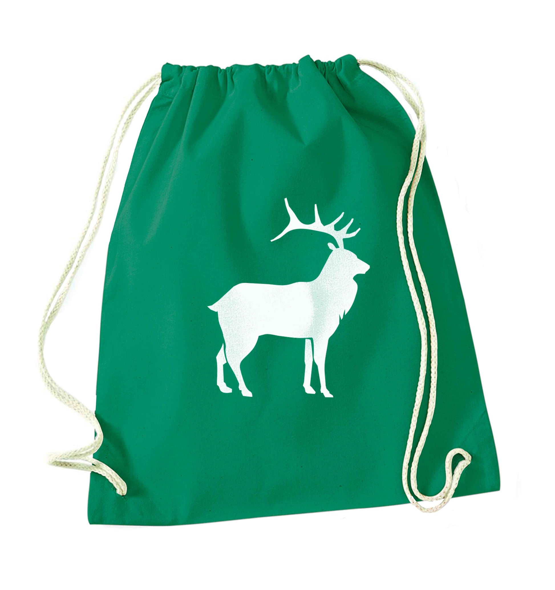Green stag green drawstring bag