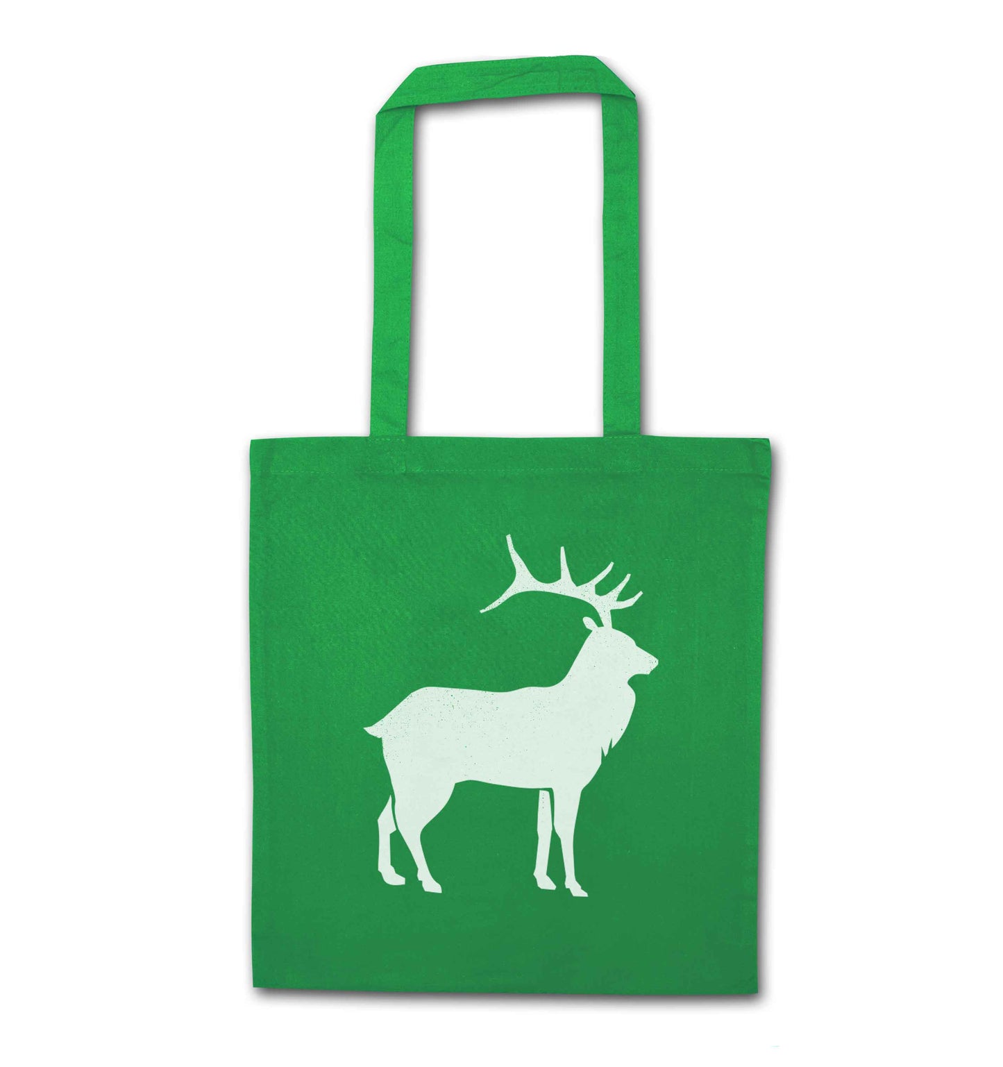 Green stag green tote bag