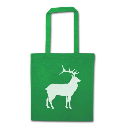 Green stag green tote bag