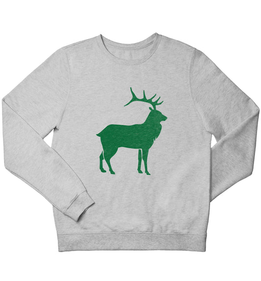 Green stag children's grey sweater 12-13 Years