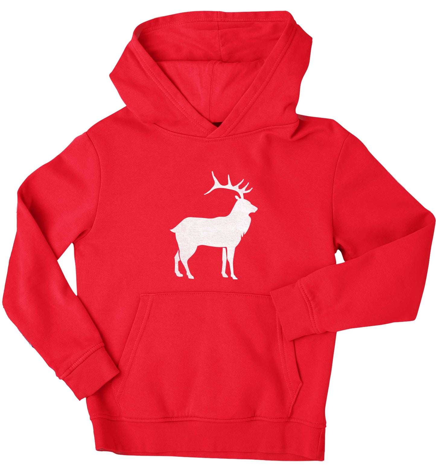 Green stag children's red hoodie 12-13 Years