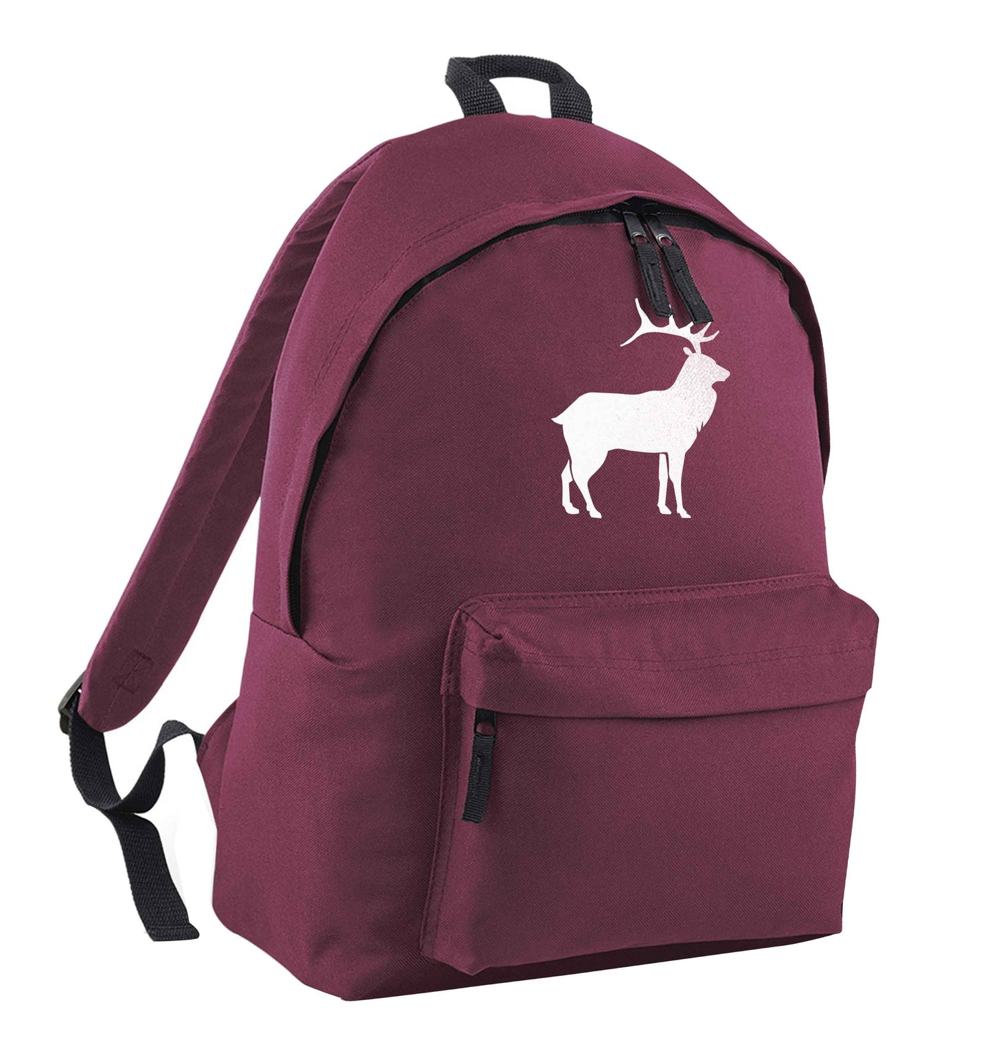 Green stag maroon children's backpack