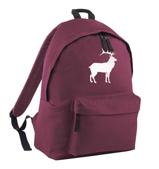 Green stag maroon children's backpack