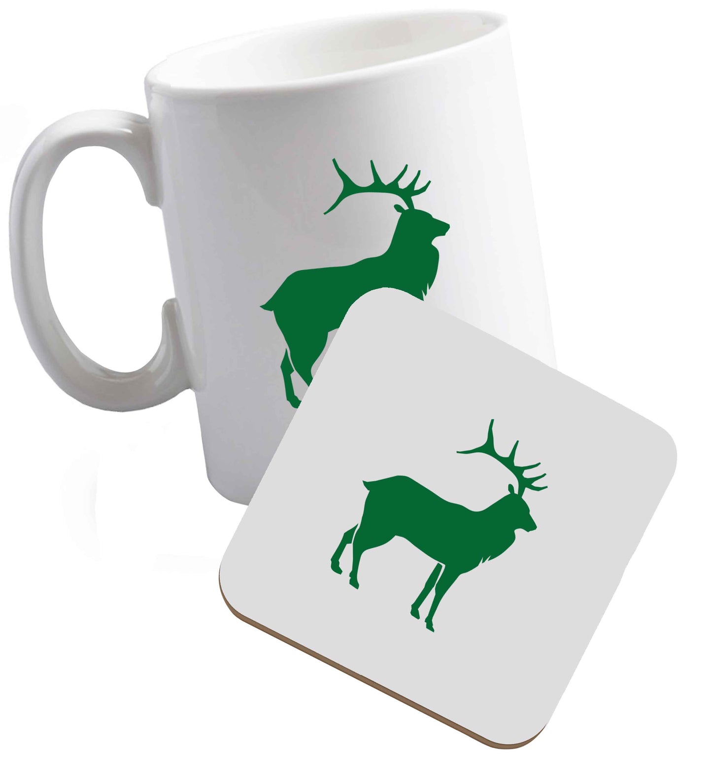 10 oz Tis The Season to Drink Whisky ceramic mug and coaster set right handed