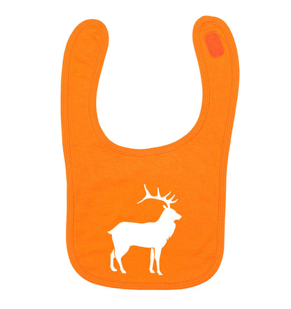 Green stag orange baby bib