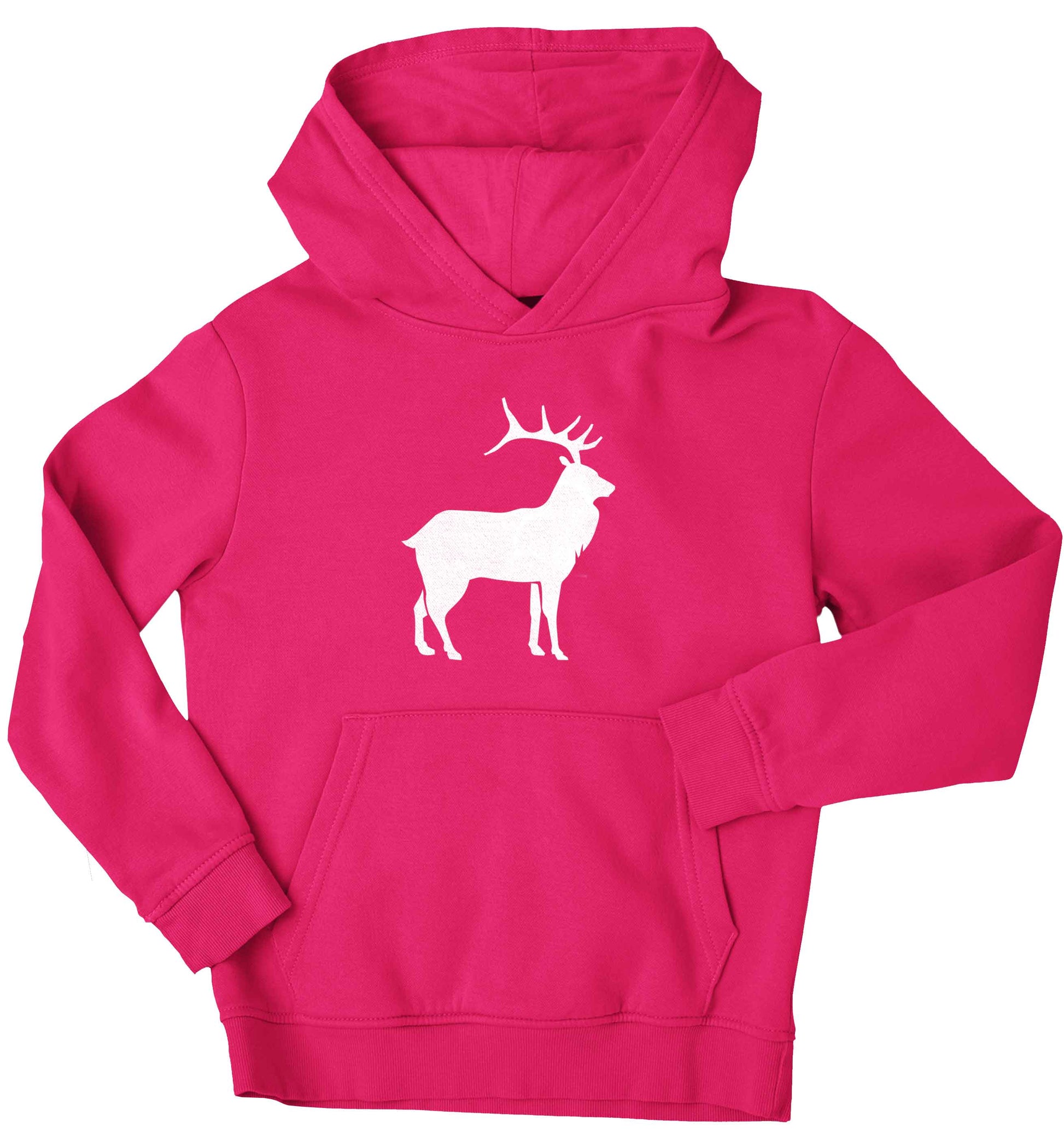 Green stag children's pink hoodie 12-13 Years
