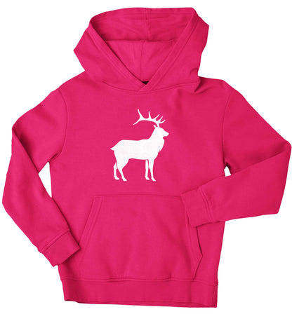 Green stag children's pink hoodie 12-13 Years