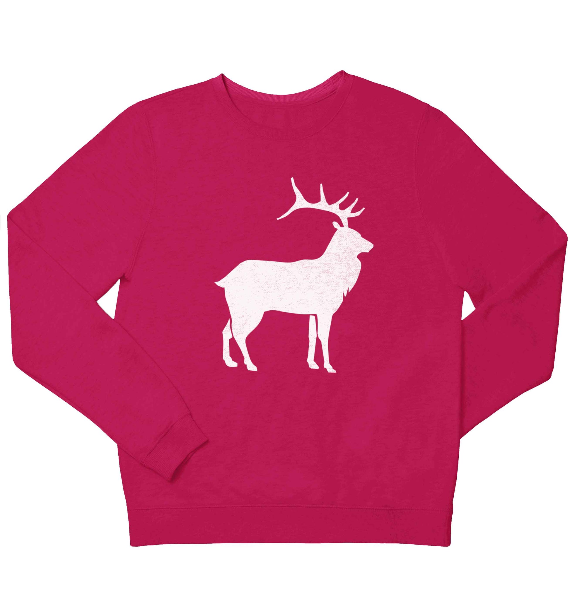 Green stag children's pink sweater 12-13 Years