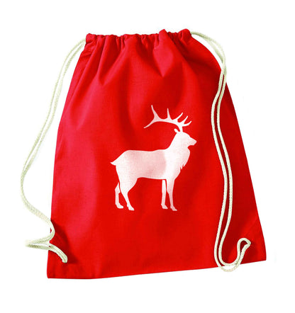 Green stag red drawstring bag 