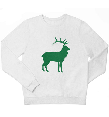 Green stag children's white sweater 12-13 Years