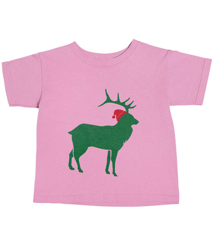 Green stag Santa light pink baby toddler Tshirt 2 Years