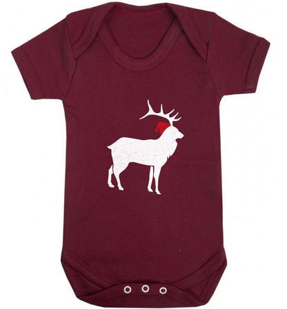 Green stag Santa baby vest maroon 18-24 months