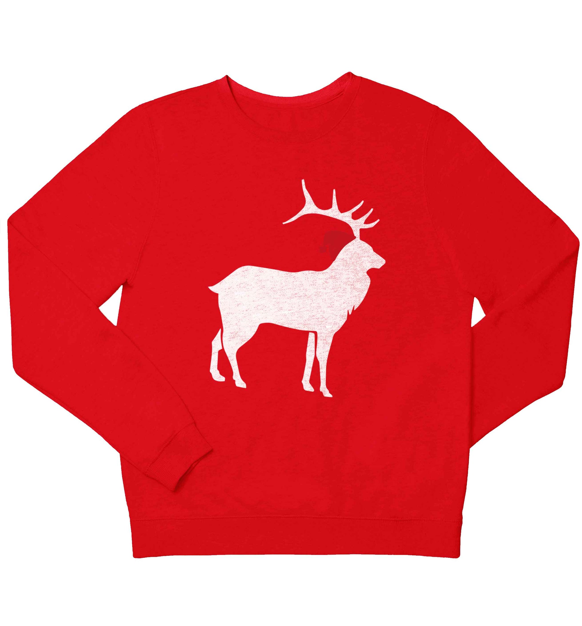 Green stag Santa children's grey sweater 12-13 Years