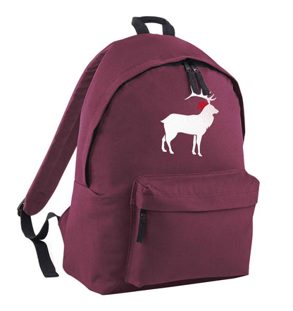 Green stag Santa maroon adults backpack