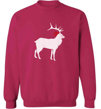 Green stag Santa adult's unisex pink sweater 2XL