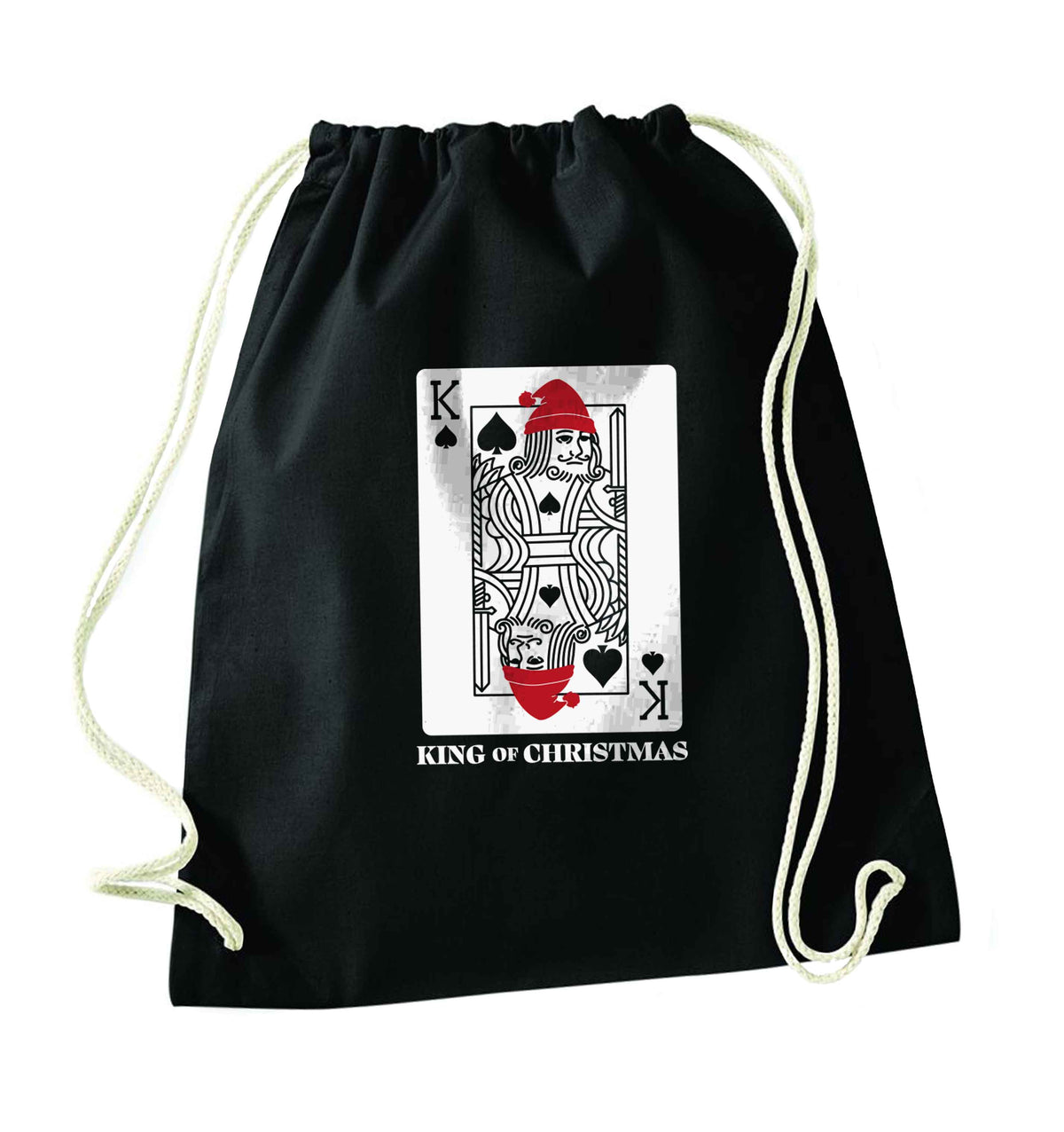 King of christmas black drawstring bag