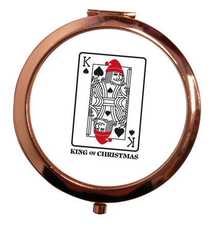 King of christmas rose gold circle pocket mirror