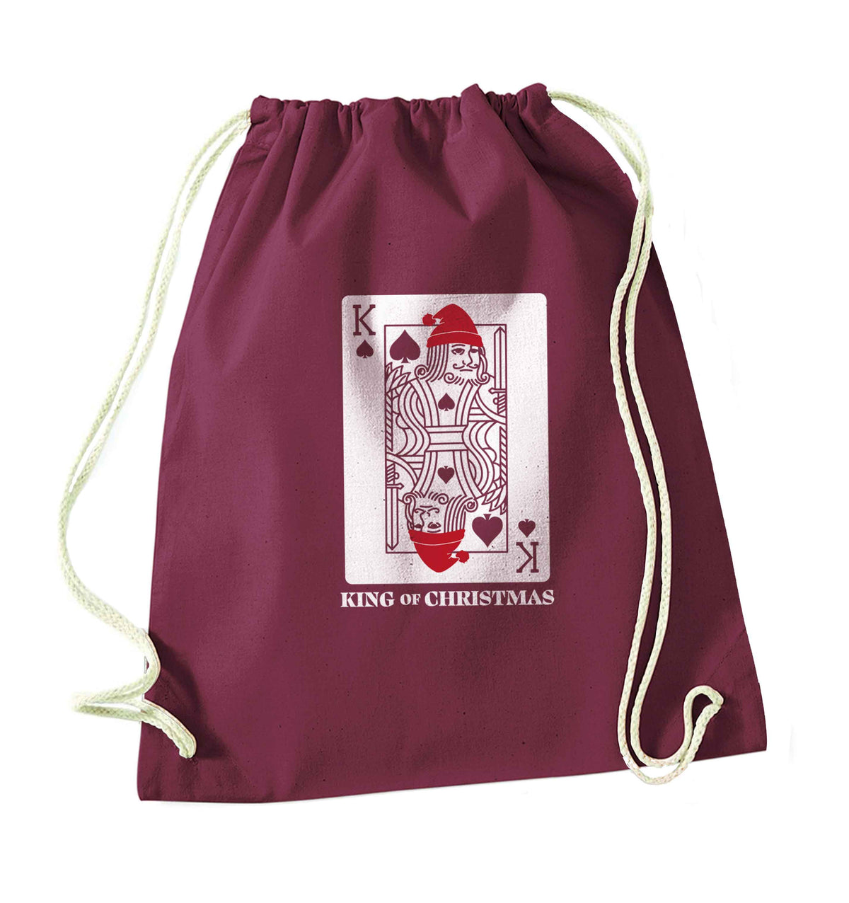 King of christmas maroon drawstring bag