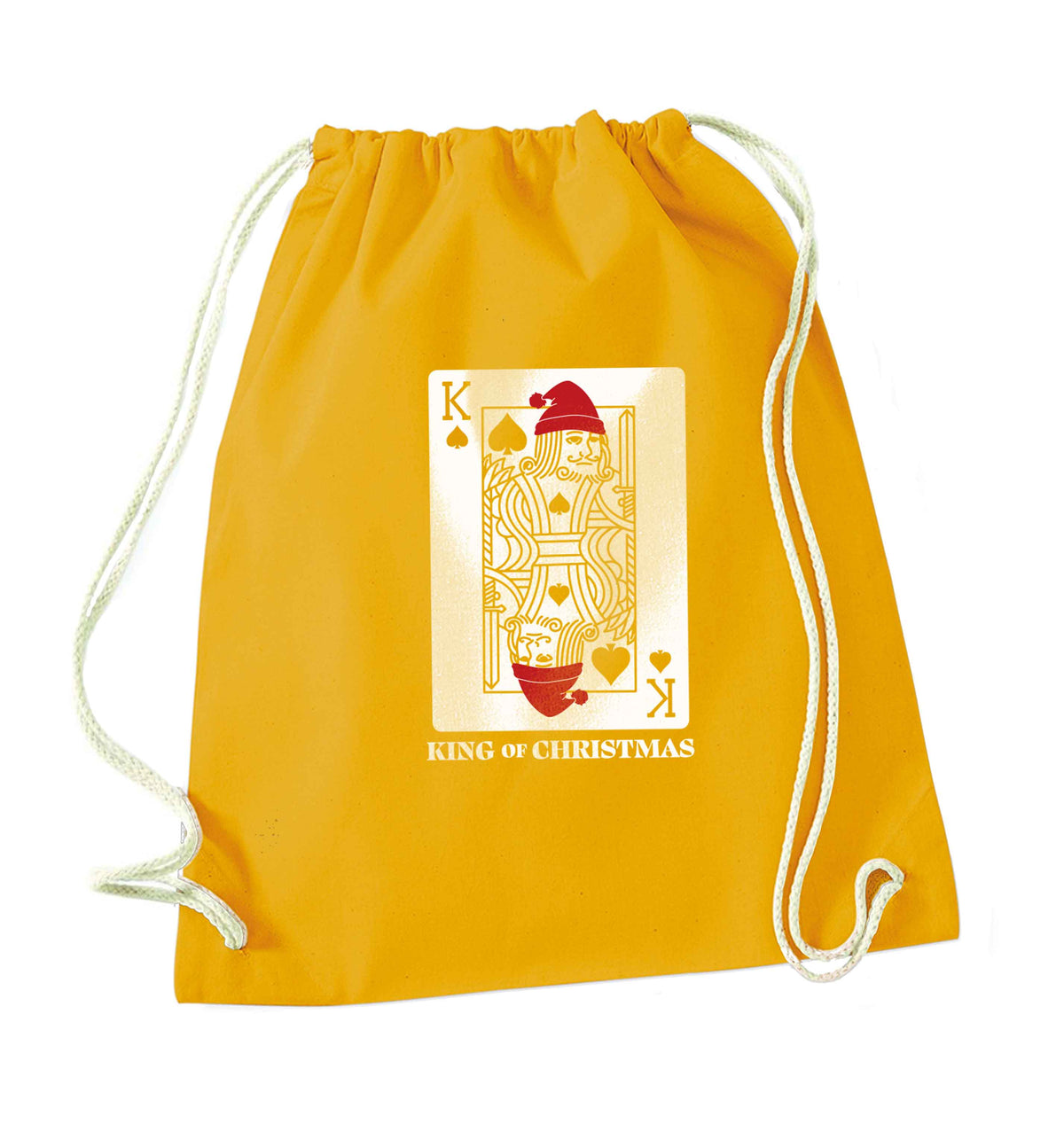 King of christmas mustard drawstring bag