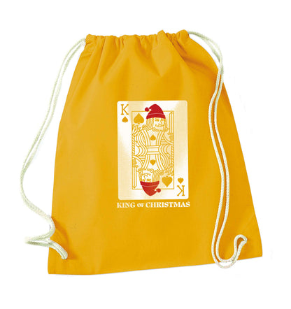 King of christmas mustard drawstring bag