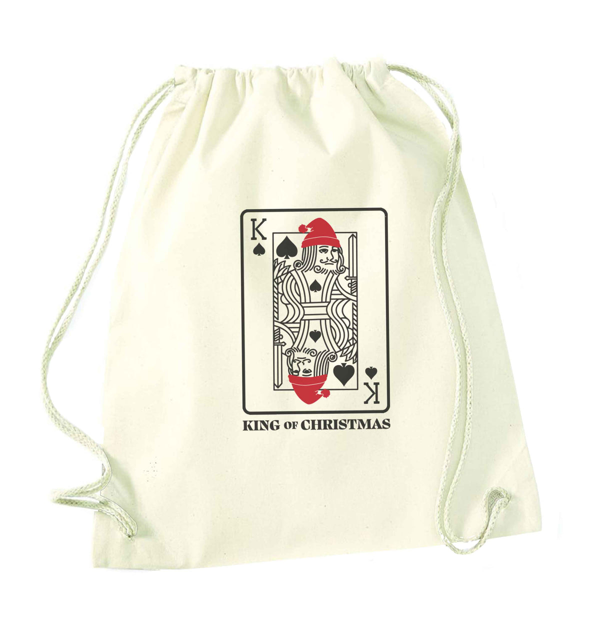 King of christmas natural drawstring bag