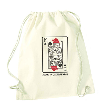 King of christmas natural drawstring bag