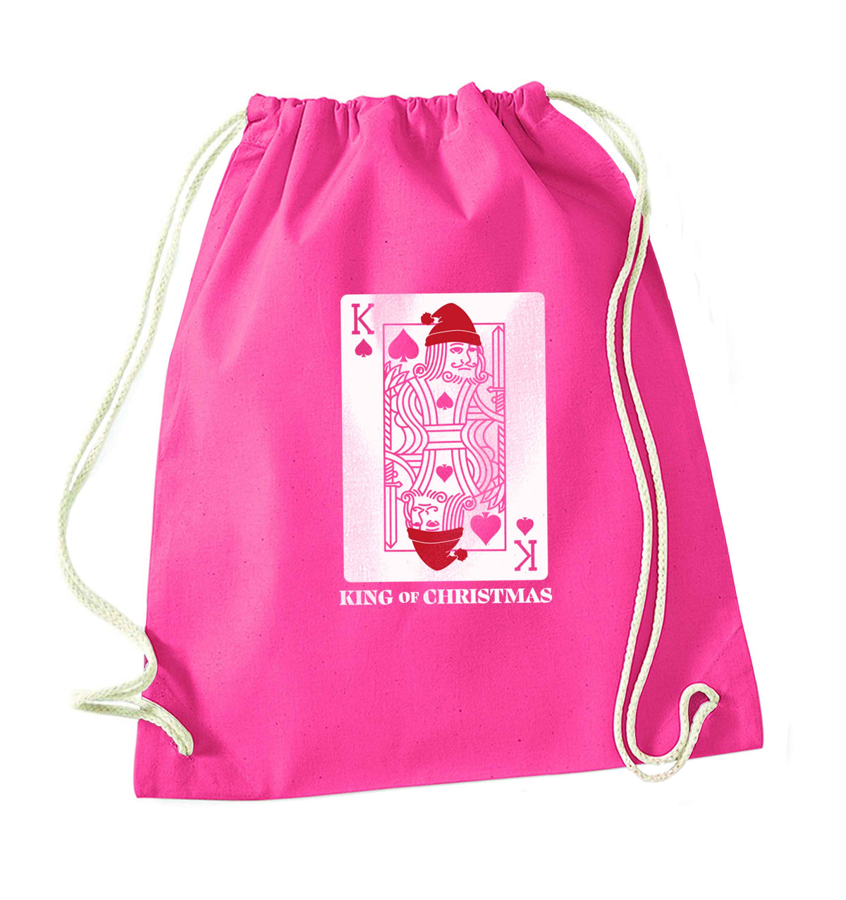 King of christmas pink drawstring bag