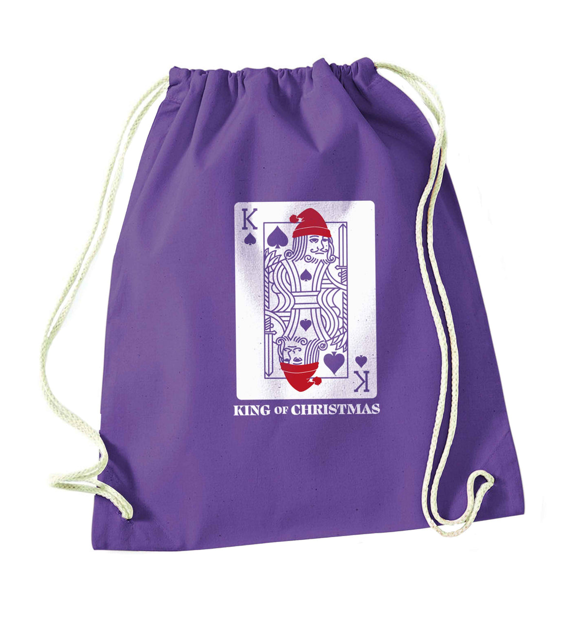 King of christmas purple drawstring bag