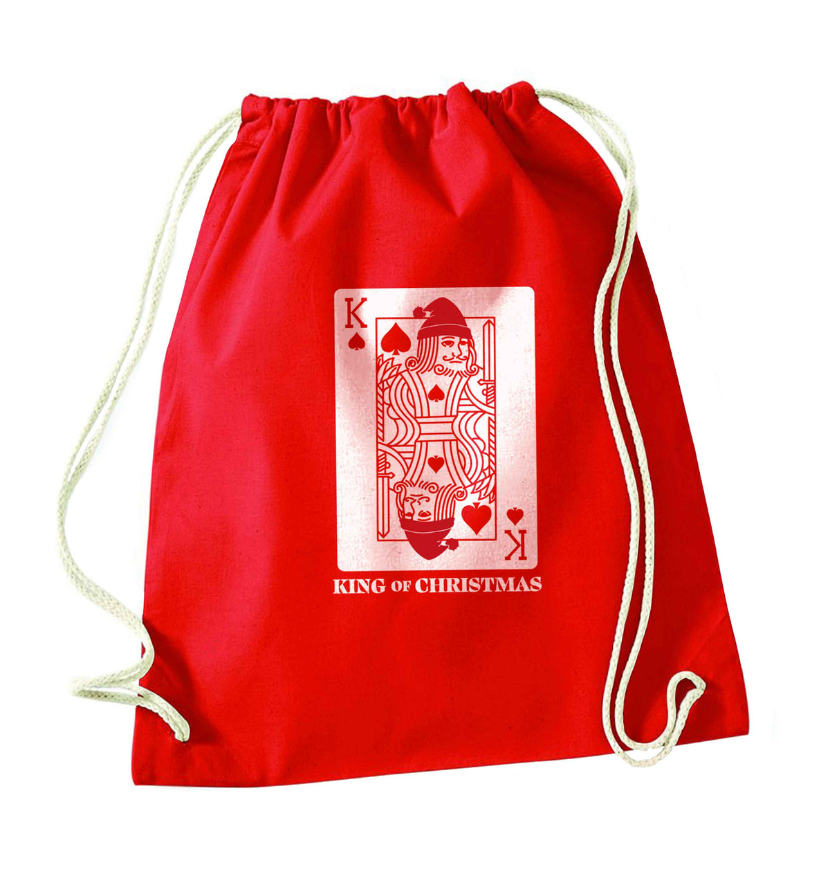King of christmas red drawstring bag 