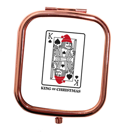King of christmas rose gold square pocket mirror