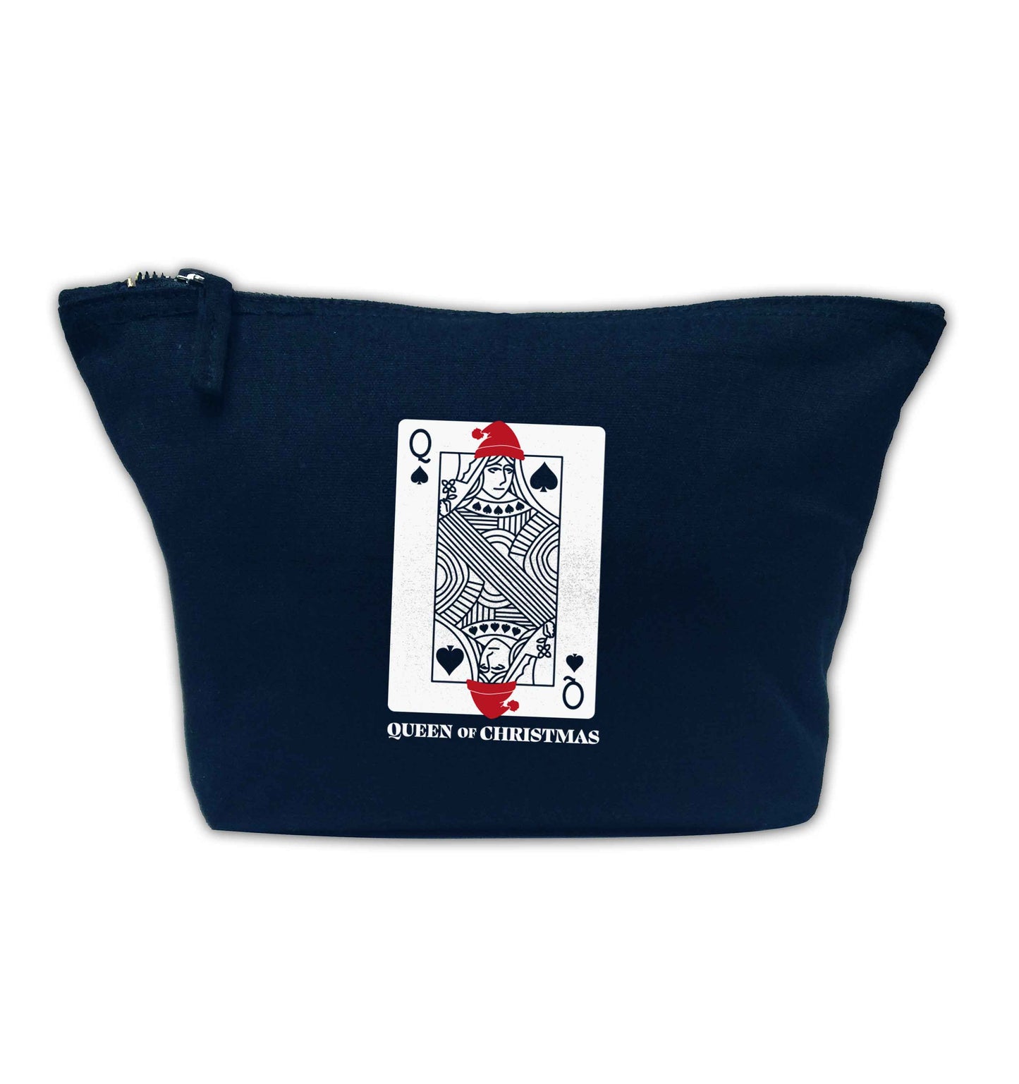 Queen of christmas navy makeup bag